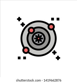 Galaxy, Orbit, Space  Flat Color Icon. Vector icon banner Template