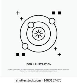 Galaxy, Orbit, Space Line Icon Vector