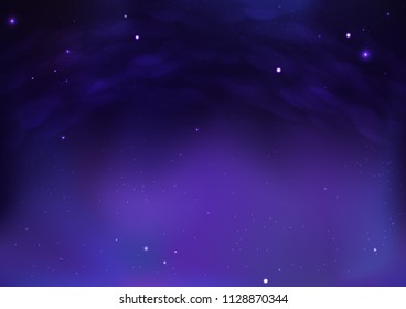 Galaxy outer space with starry night cloudy on beautiful atmosphere abstract background vector illustration