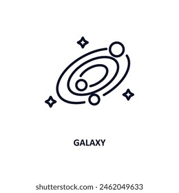 galaxy outline icon.  Thin line icon from astronomy collection. Editable vector isolated on white background