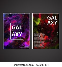Galaxy Painted Texture Poster Covers Design Set Vector
