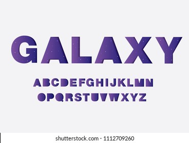 galaxy paper cut typography design vector/illustration