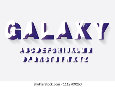galaxy paper cut typography design vector/illustration