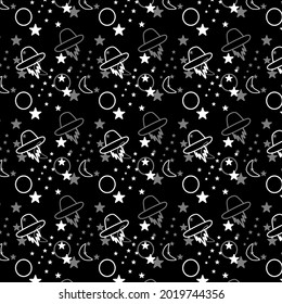 galaxy pattern, celestial body, vector illustration on black background