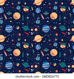 galaxy planet cosmos earth world moon polka star sky light astronomy shine pattern line tee illustration art vector 