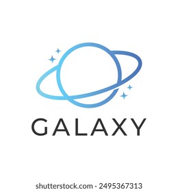galaxy planet logo design concept idea simple and clean