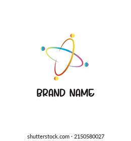 galaxy planet logo design vector