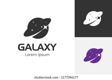 galaxy planet logo icon symbol for astronomy logo design