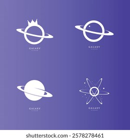 galaxy planet logo icon symbol for astronomy logo design