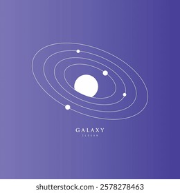 galaxy planet logo icon symbol for astronomy logo design