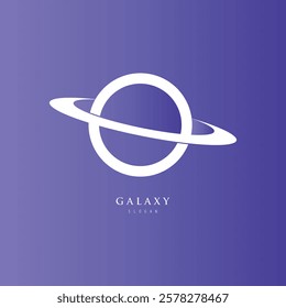 galaxy planet logo icon symbol for astronomy logo design