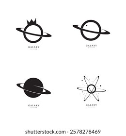 galaxy planet logo icon symbol for astronomy logo design