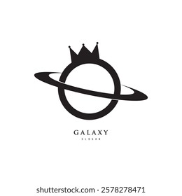 galaxy planet logo icon symbol for astronomy logo design