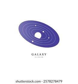 galaxy planet logo icon symbol for astronomy logo design