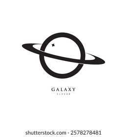 galaxy planet logo icon symbol for astronomy logo design