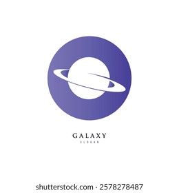 galaxy planet logo icon symbol for astronomy logo design