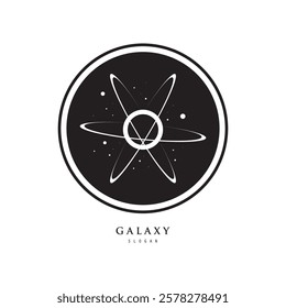 galaxy planet logo icon symbol for astronomy logo design