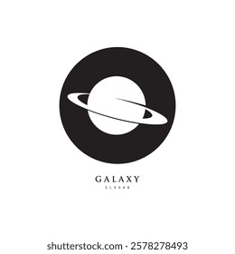 galaxy planet logo icon symbol for astronomy logo design