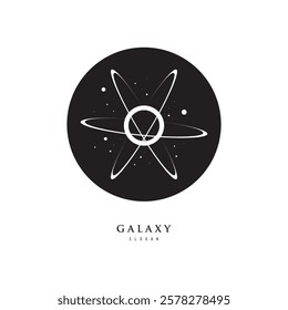 galaxy planet logo icon symbol for astronomy logo design