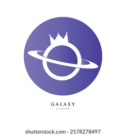 galaxy planet logo icon symbol for astronomy logo design