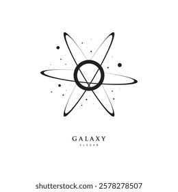 galaxy planet logo icon symbol for astronomy logo design