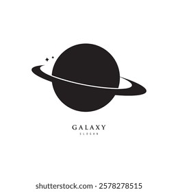 galaxy planet logo icon symbol for astronomy logo design