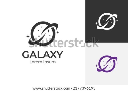 galaxy planet logo icon symbol for astronomy logo design