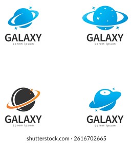 galaxy planet logo and symbol icon design