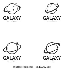galaxy planet logo and symbol icon design