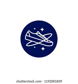 Galaxy planet shoe logo icon line monoline symbol illustration