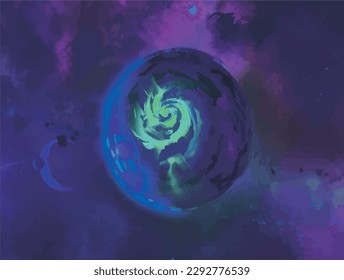 Galaxy planets design vector stock illustration background