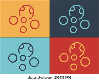 Galaxy Planets Logo Template, Simple Flat Icon of science,galaxy,astronomy