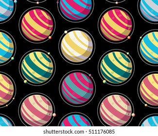 Galaxy. Planets in space pattern. Travel