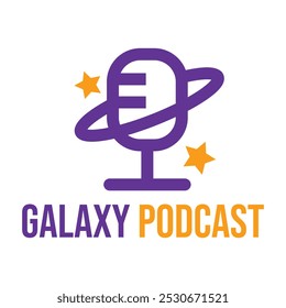 galaxy podcast flat minimalist logo design
