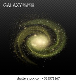Galaxy. Really Transparent Vector Effect. Spiral Galaxy Template