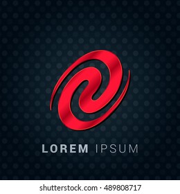 Galaxy Red chromium precious metallic 3D Icon / Logo Design
