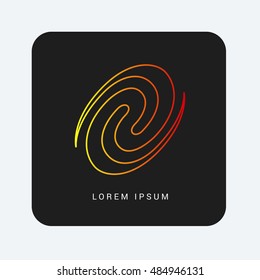 Galaxy Red & Orange gradient attractive line thin icon / logo design