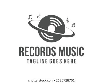 galaxy ring logo, records music design, vector, isolated on transparent background
