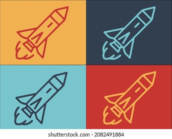 Galaxy Rocket Logo Template, Simple Flat Icon of rocket,space,galaxy