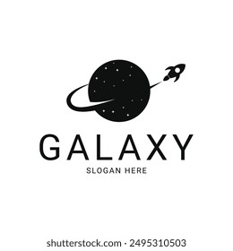 galaxy rocket space logo design concept idea