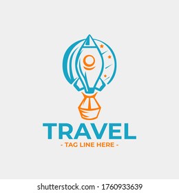 Galaxy Rocket Travel Sign is minimalist and elegant logo
