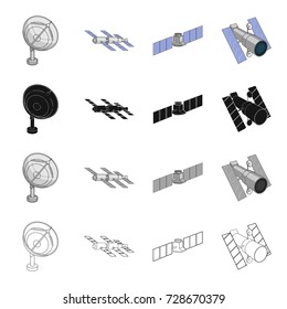 Galaxy, satellite, radar, and other web icon in cartoon style. Inovation, technology, sputnik, icons in set collection.