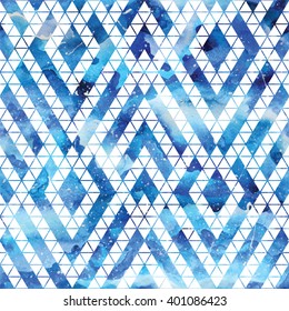 Galaxy seamless pattern with triangles and geometric shapes. Vector trendy illustration.