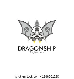 Galaxy ship logo design for gamer community