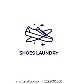 Galaxy Shoe Laundry Clean And Care Logo Icon Symbol Monoline Line Illustration Style