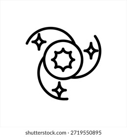 ilustração de contorno simples preenchido com preto da galáxia