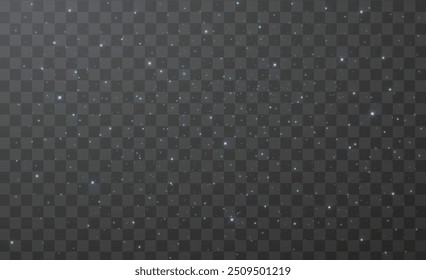 Galaxy Sky Glitter Bokeh Dust Star sparkle texture effect overlay isolated on transparent background. Starry night sky space. Star sky Particle Background, Dust, Starry space, Galaxy shiny