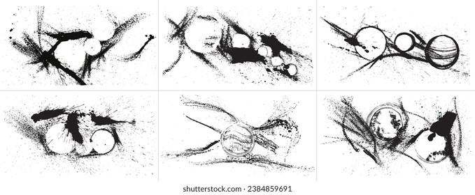 galaxy. The Solar System planets. ink art.