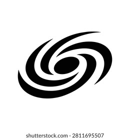 Galaxy Solid Silhouette Icon for Space Astronomy