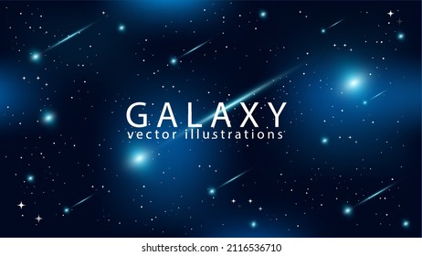 Galaxy space background with abstract shape and stars. Vector illustration